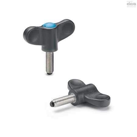 Elesa Thumb Screw, M6-30, Wing, 24 mm Head Ht, 30 mm Lg EWN-SST-p-P